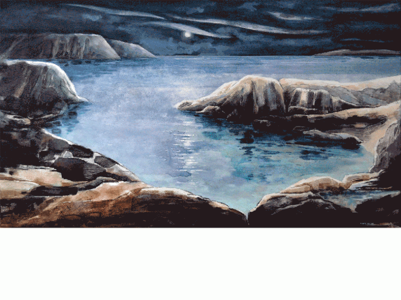 Zatoka w Nocy / Bay at Night / 80 x 140